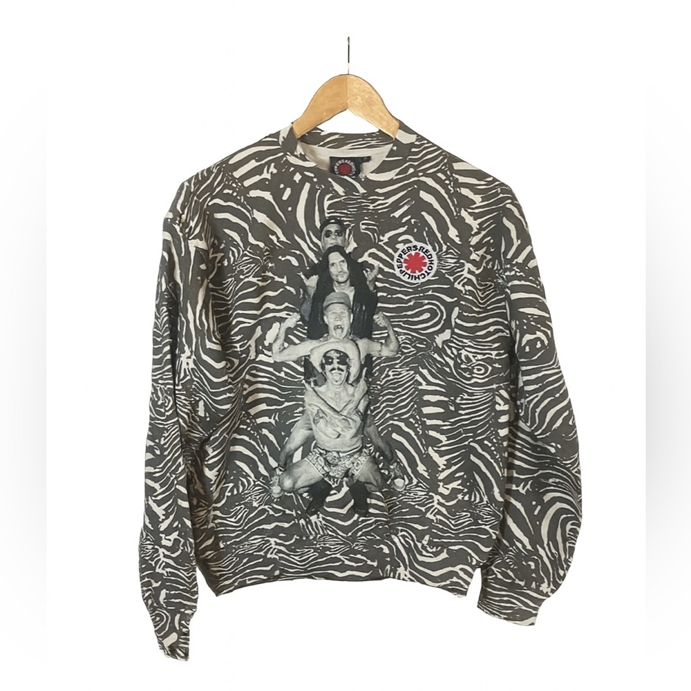Red Hot Chili Peppers Vintage-Style All-Over Print Sweatshirt – Size S